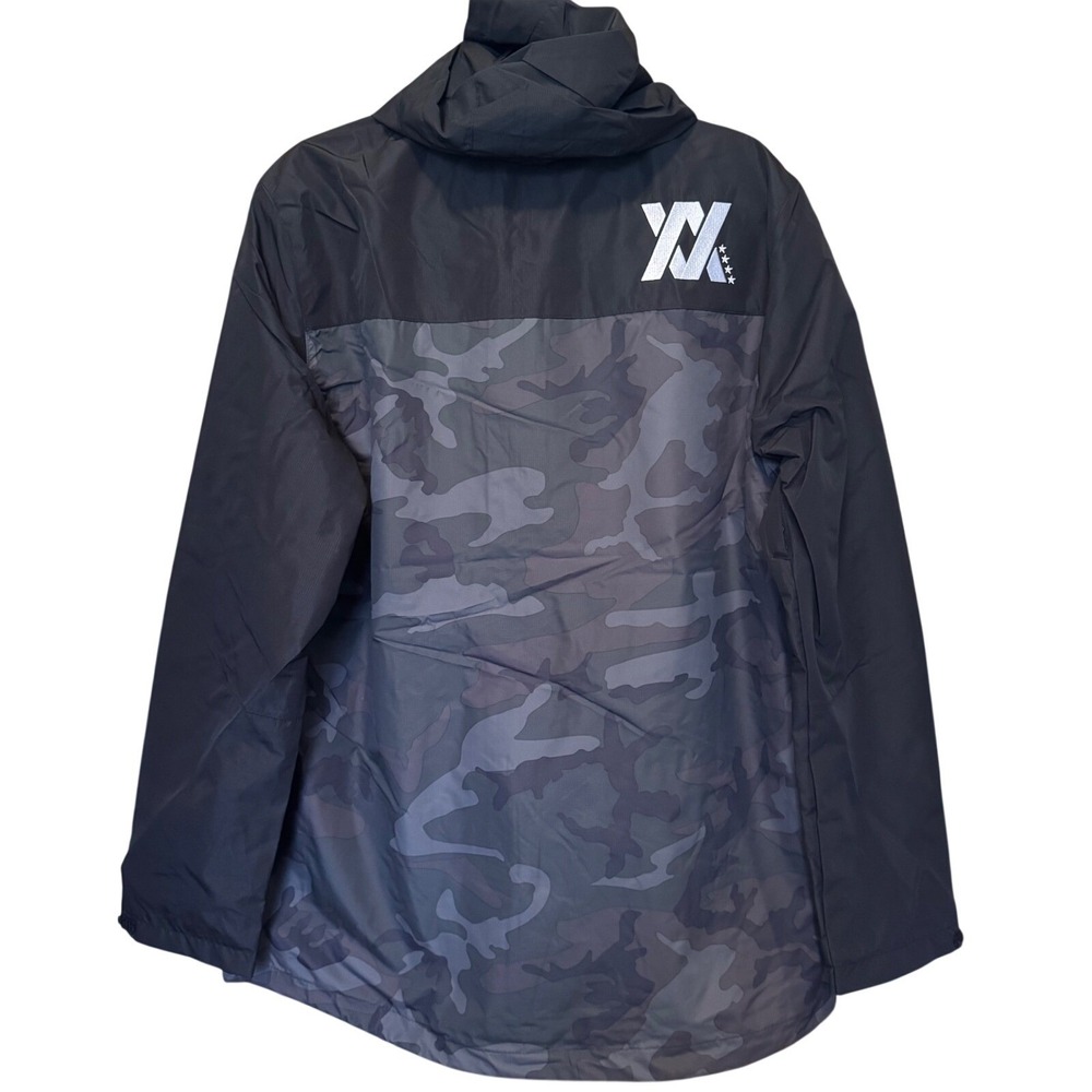 NWT Dixxon Windbreaker Jacket L Black Camo Gorpcore Hooded Biker Outdoor Moto